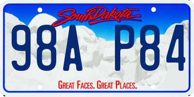 SD license plate 98AP84
