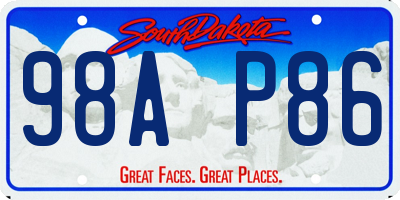 SD license plate 98AP86