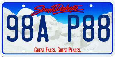 SD license plate 98AP88