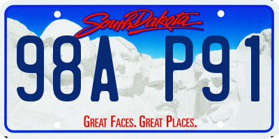 SD license plate 98AP91