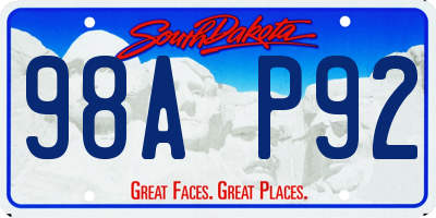 SD license plate 98AP92