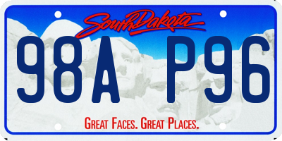 SD license plate 98AP96