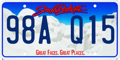 SD license plate 98AQ15