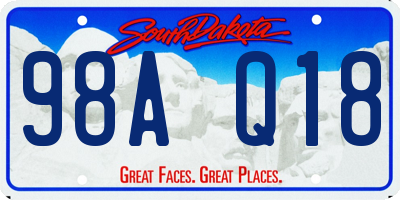 SD license plate 98AQ18