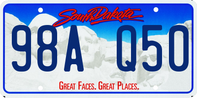 SD license plate 98AQ50