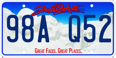 SD license plate 98AQ52