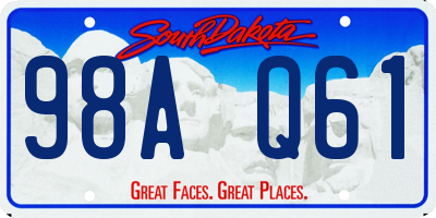 SD license plate 98AQ61
