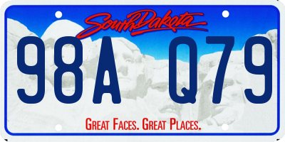 SD license plate 98AQ79