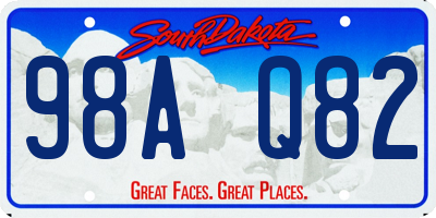 SD license plate 98AQ82