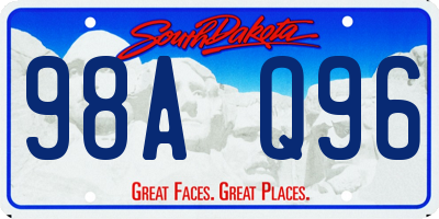 SD license plate 98AQ96