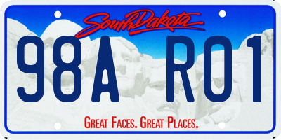 SD license plate 98AR01