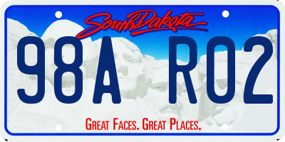 SD license plate 98AR02