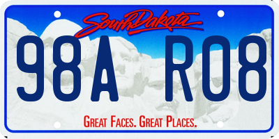 SD license plate 98AR08