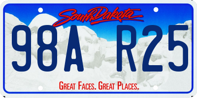 SD license plate 98AR25