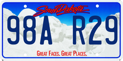 SD license plate 98AR29