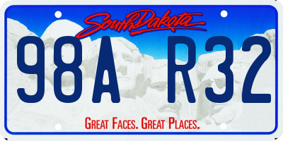 SD license plate 98AR32
