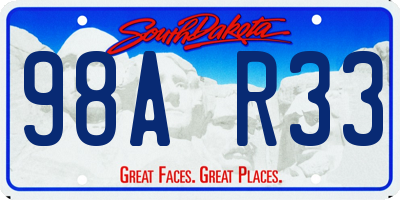 SD license plate 98AR33