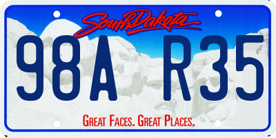 SD license plate 98AR35