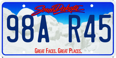 SD license plate 98AR45