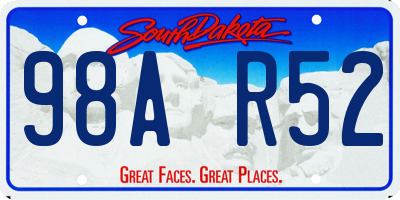 SD license plate 98AR52