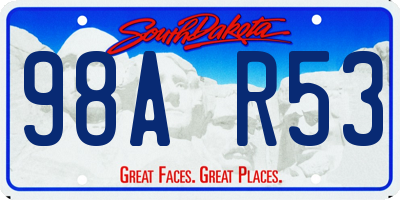 SD license plate 98AR53