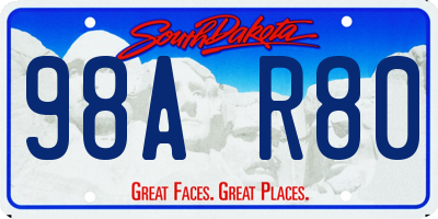 SD license plate 98AR80