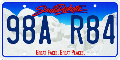 SD license plate 98AR84