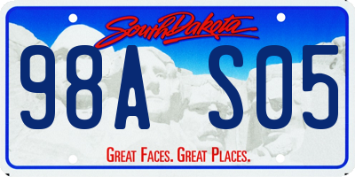 SD license plate 98AS05