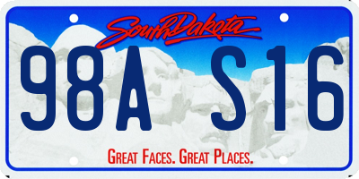 SD license plate 98AS16