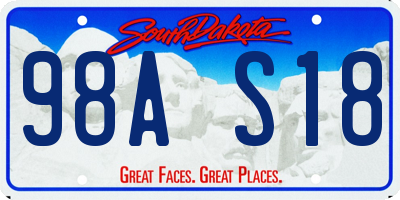 SD license plate 98AS18