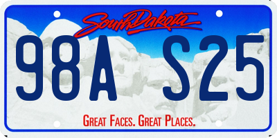 SD license plate 98AS25