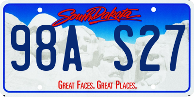 SD license plate 98AS27