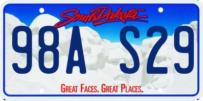 SD license plate 98AS29