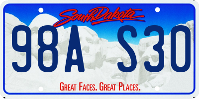 SD license plate 98AS30