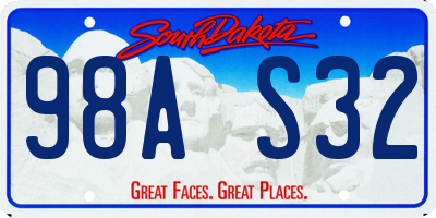 SD license plate 98AS32