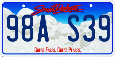 SD license plate 98AS39