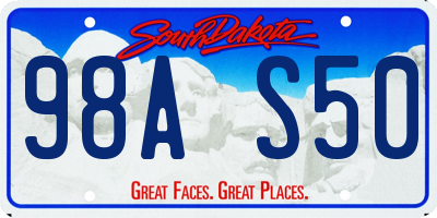 SD license plate 98AS50