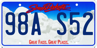 SD license plate 98AS52