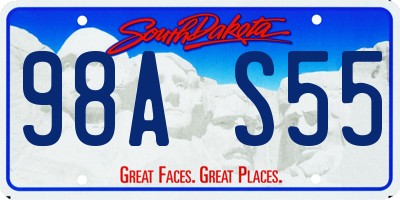 SD license plate 98AS55