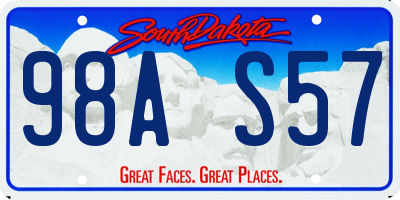 SD license plate 98AS57