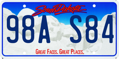 SD license plate 98AS84