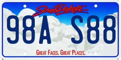 SD license plate 98AS88