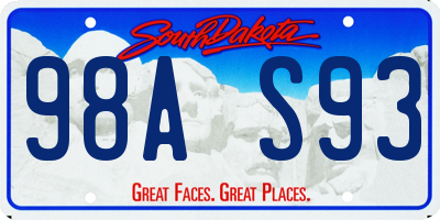 SD license plate 98AS93