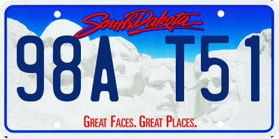 SD license plate 98AT51