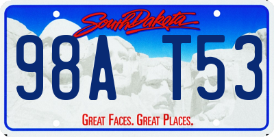 SD license plate 98AT53