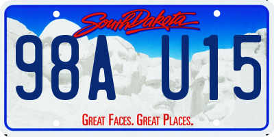 SD license plate 98AU15