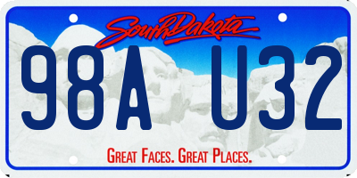 SD license plate 98AU32