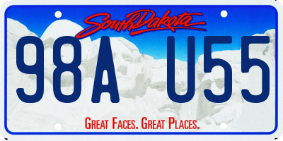 SD license plate 98AU55