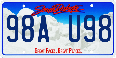 SD license plate 98AU98
