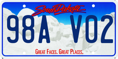 SD license plate 98AV02